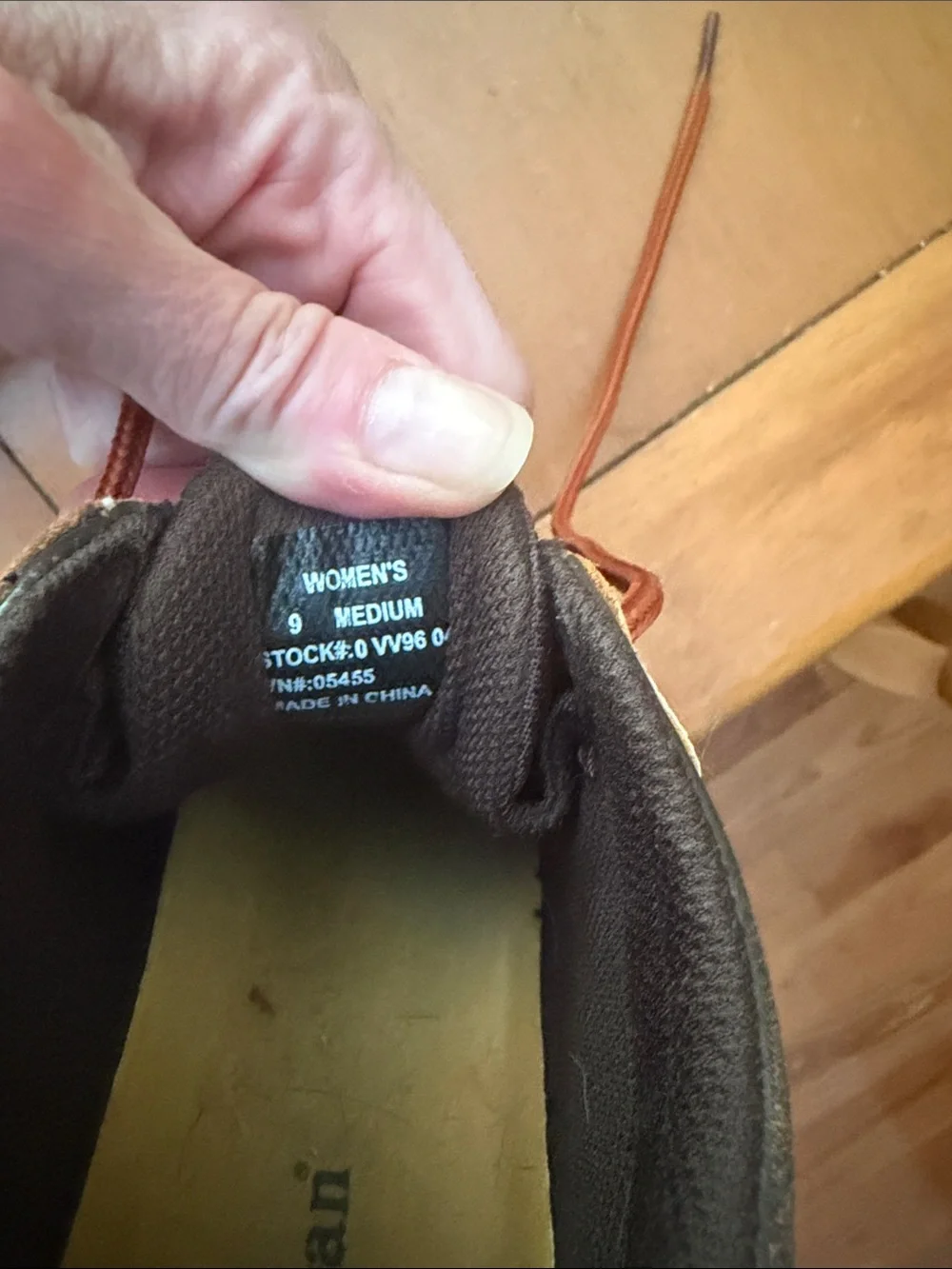 L.L. Bean Tan and Black Waterproof Duck Boots with Rust Laces
